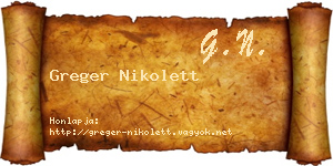 Greger Nikolett névjegykártya